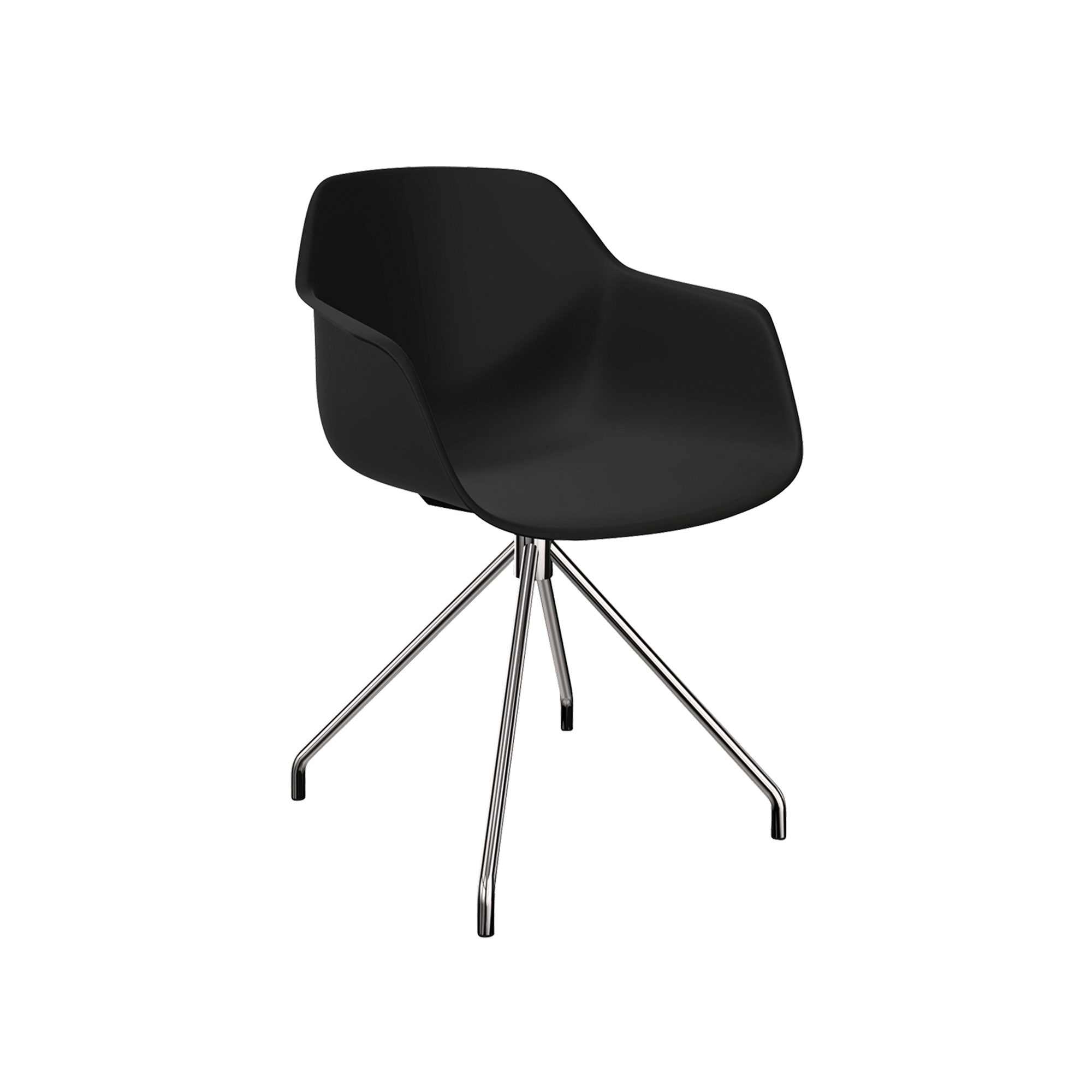 black chair with pedestal leg