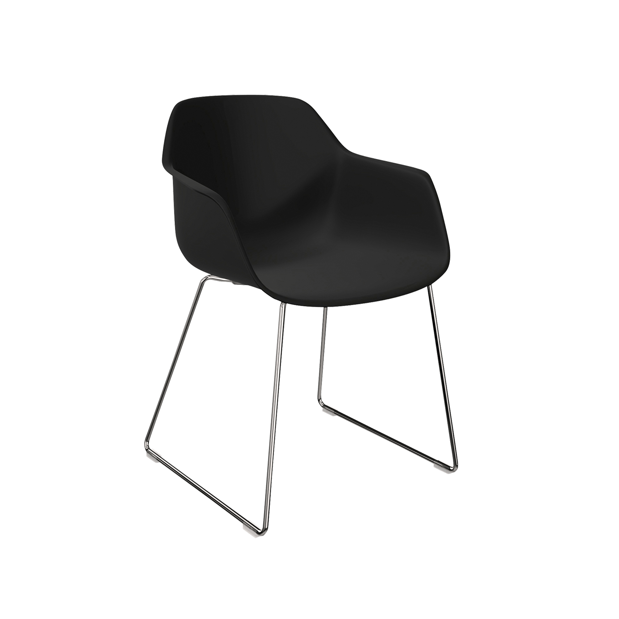black chair with two legs