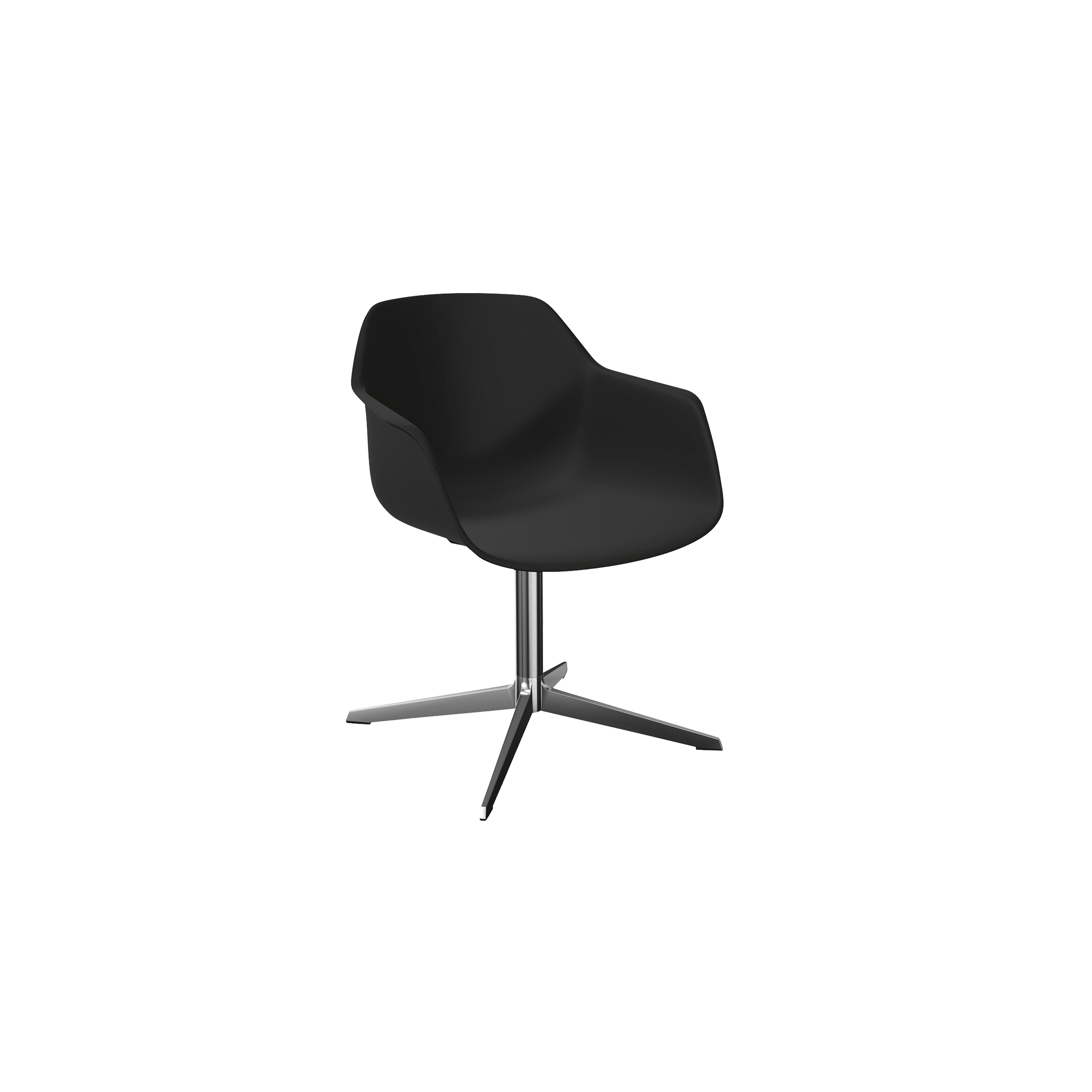 black pedestal chair