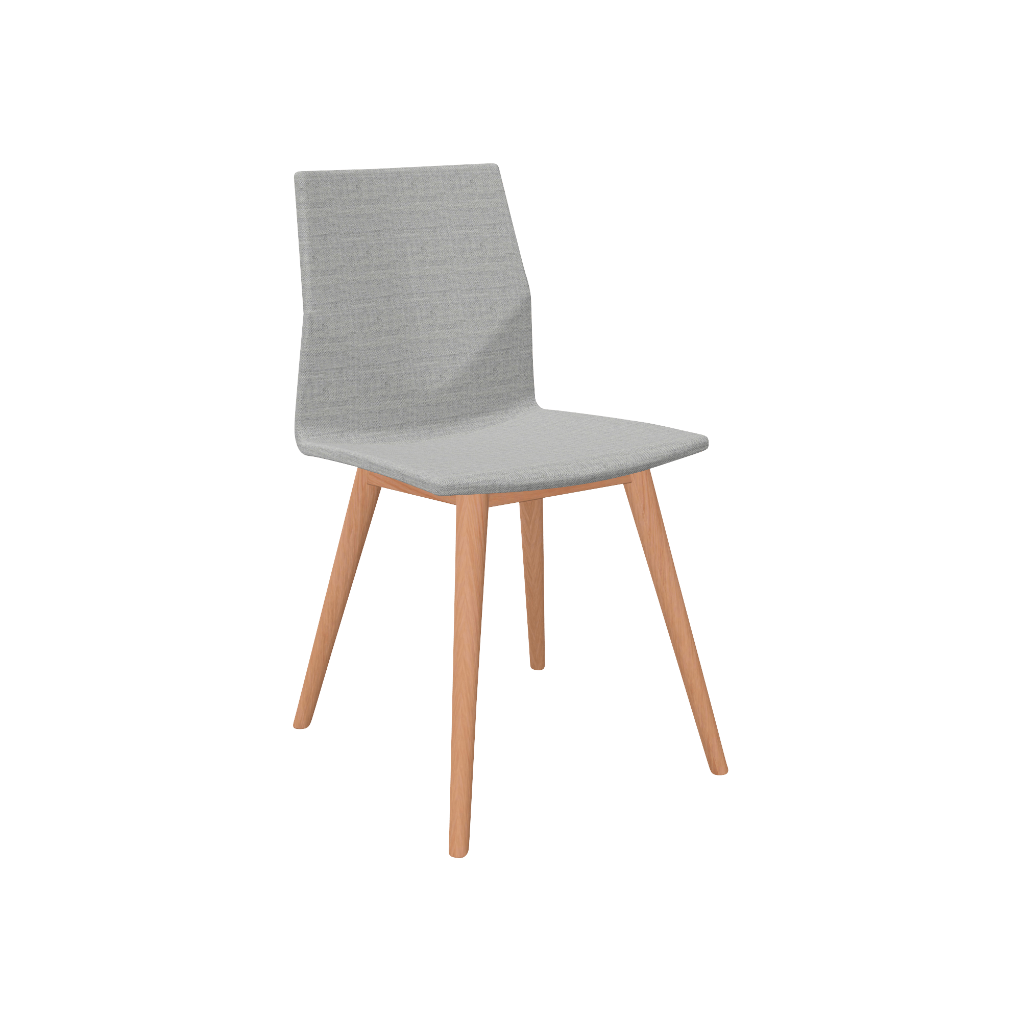 grey designer office chair with wooden legs