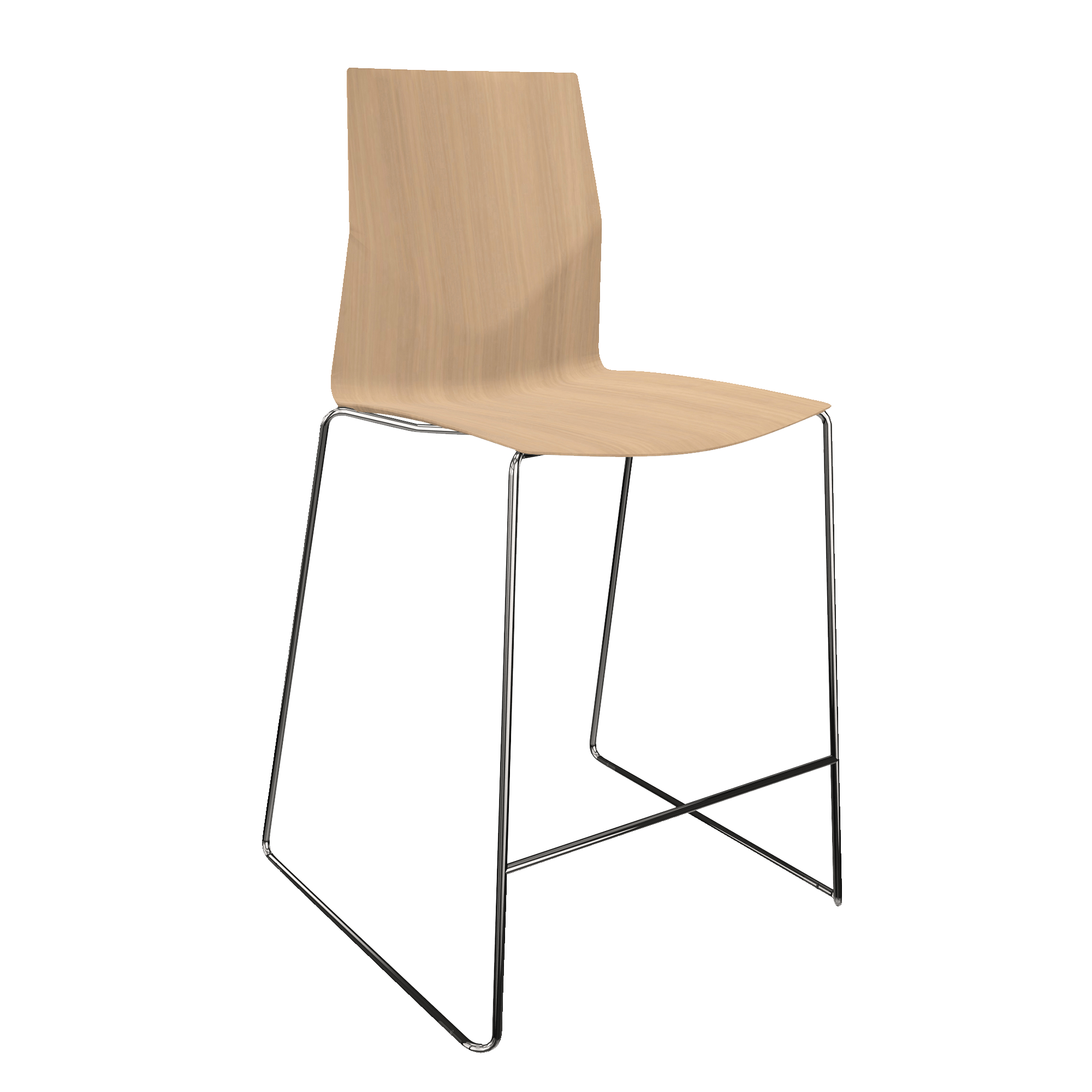 wooden counter chair with metal legs