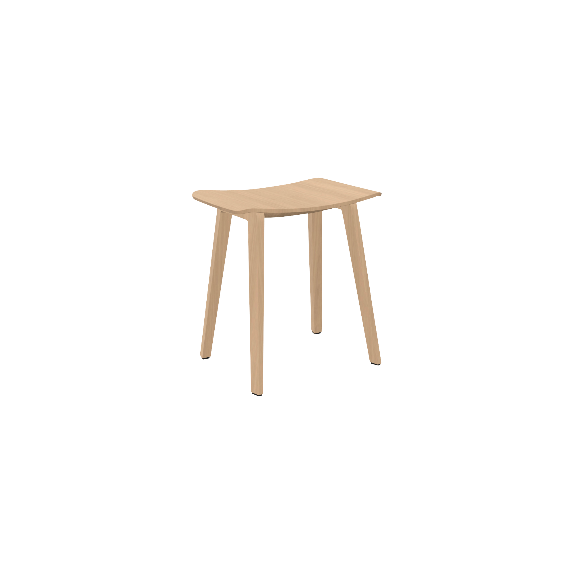 wooden office stool with wooden legs