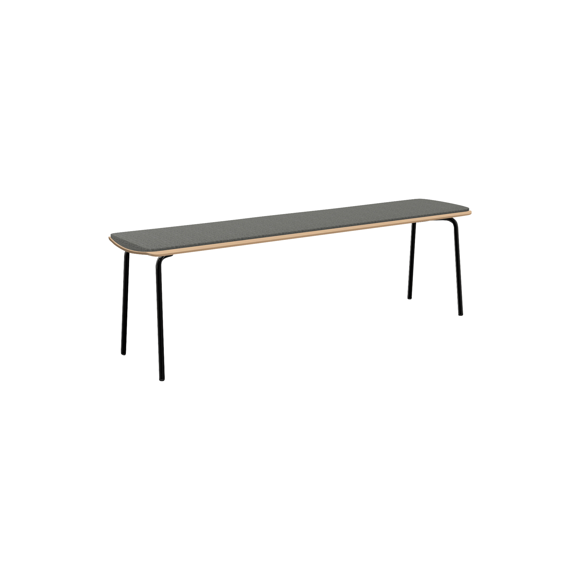 black bench with metal legs