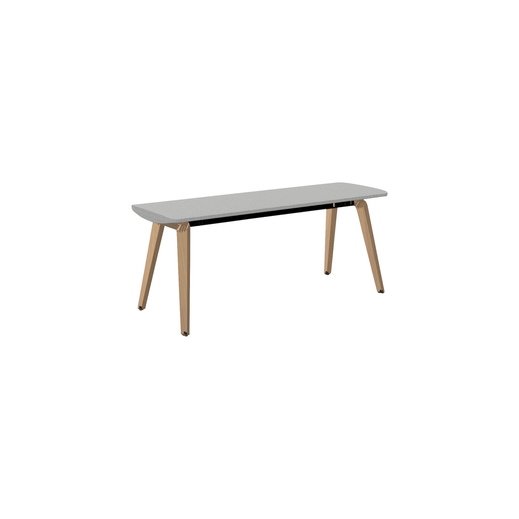 A grey and wooden bench