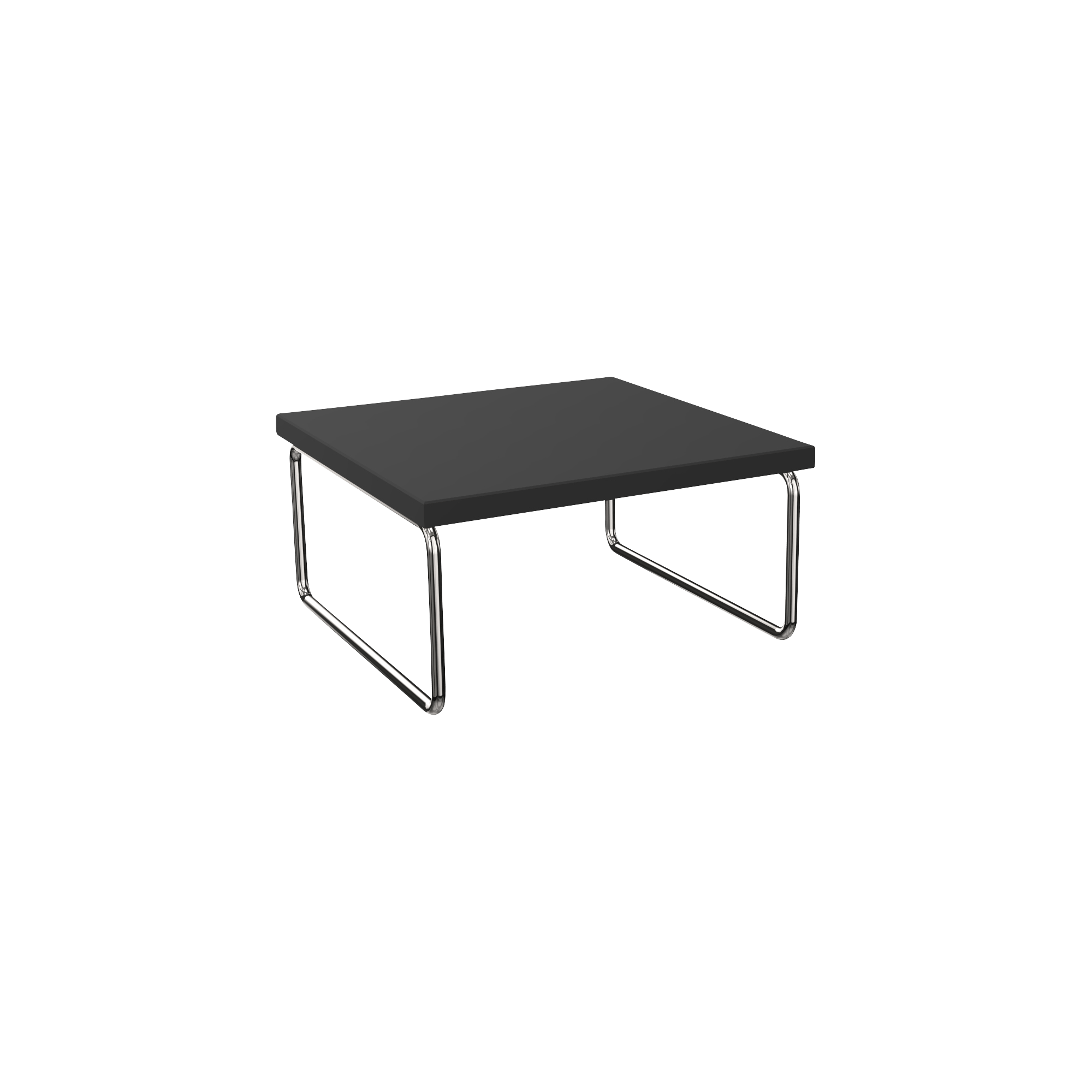 black low office coffee table with metal legs