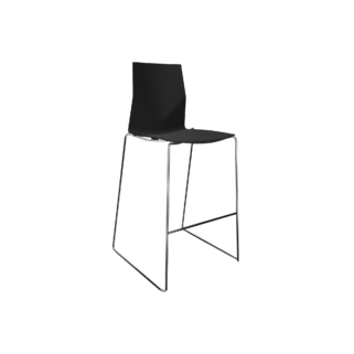 black counter chair with metal legs