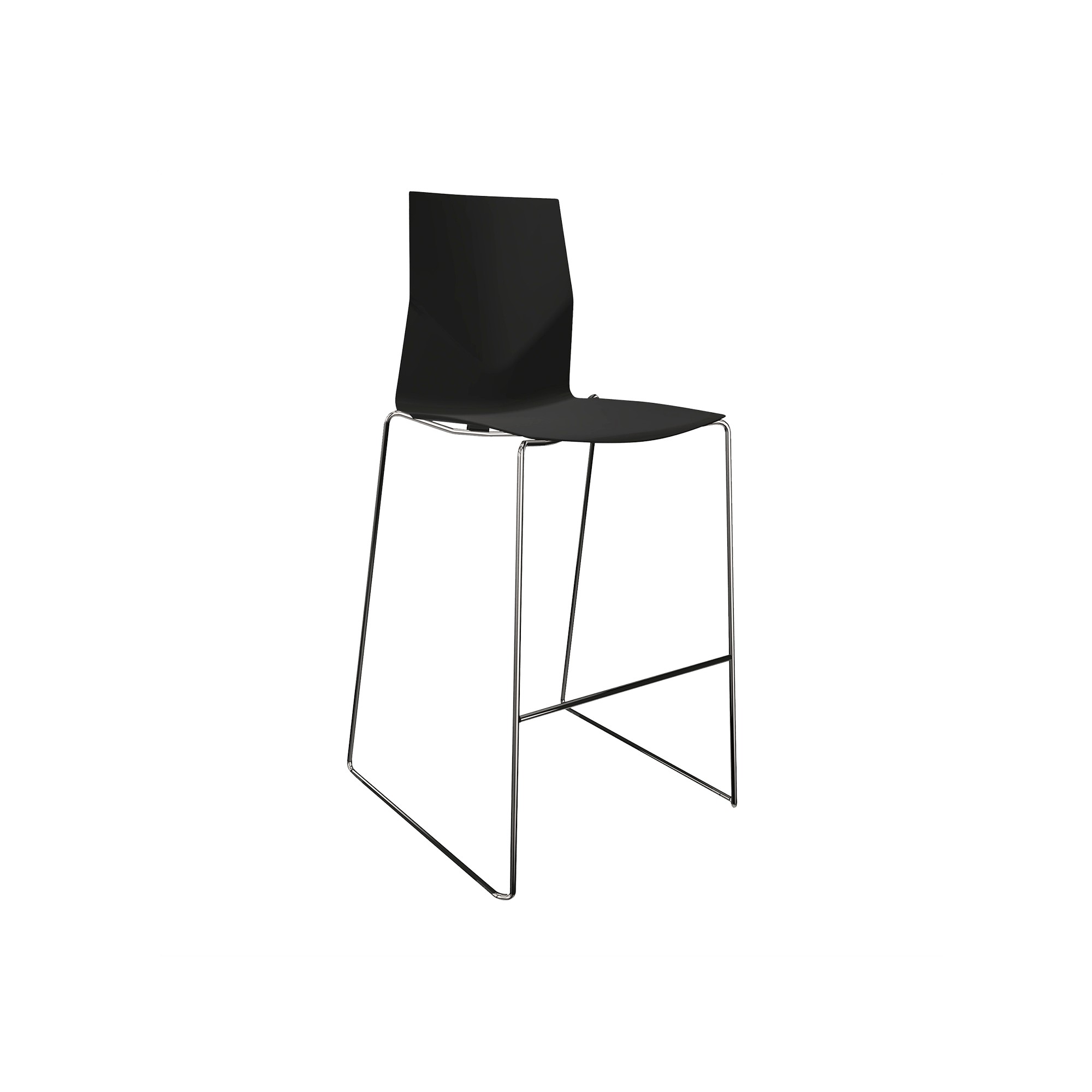 black counter chair with metal legs