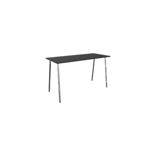 black desk with metal legs