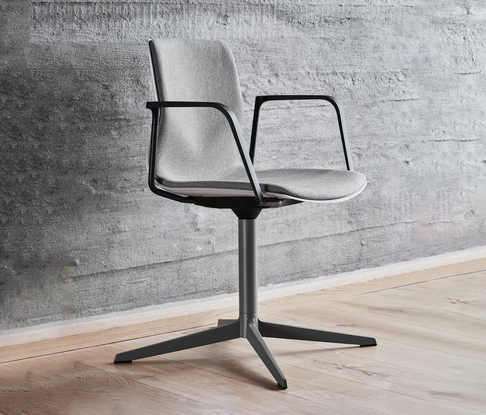 designer desk chair with metal leg
