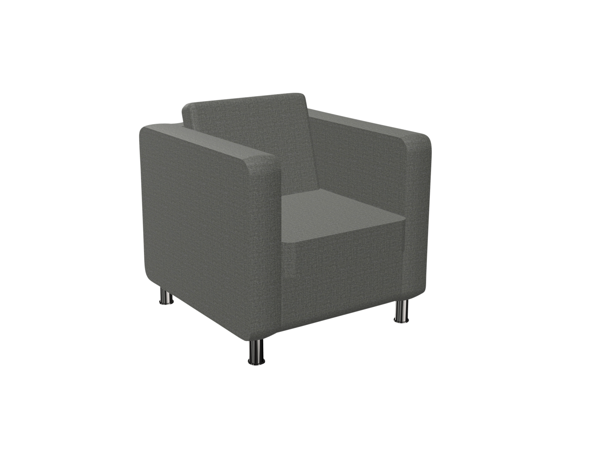A grey arm chair