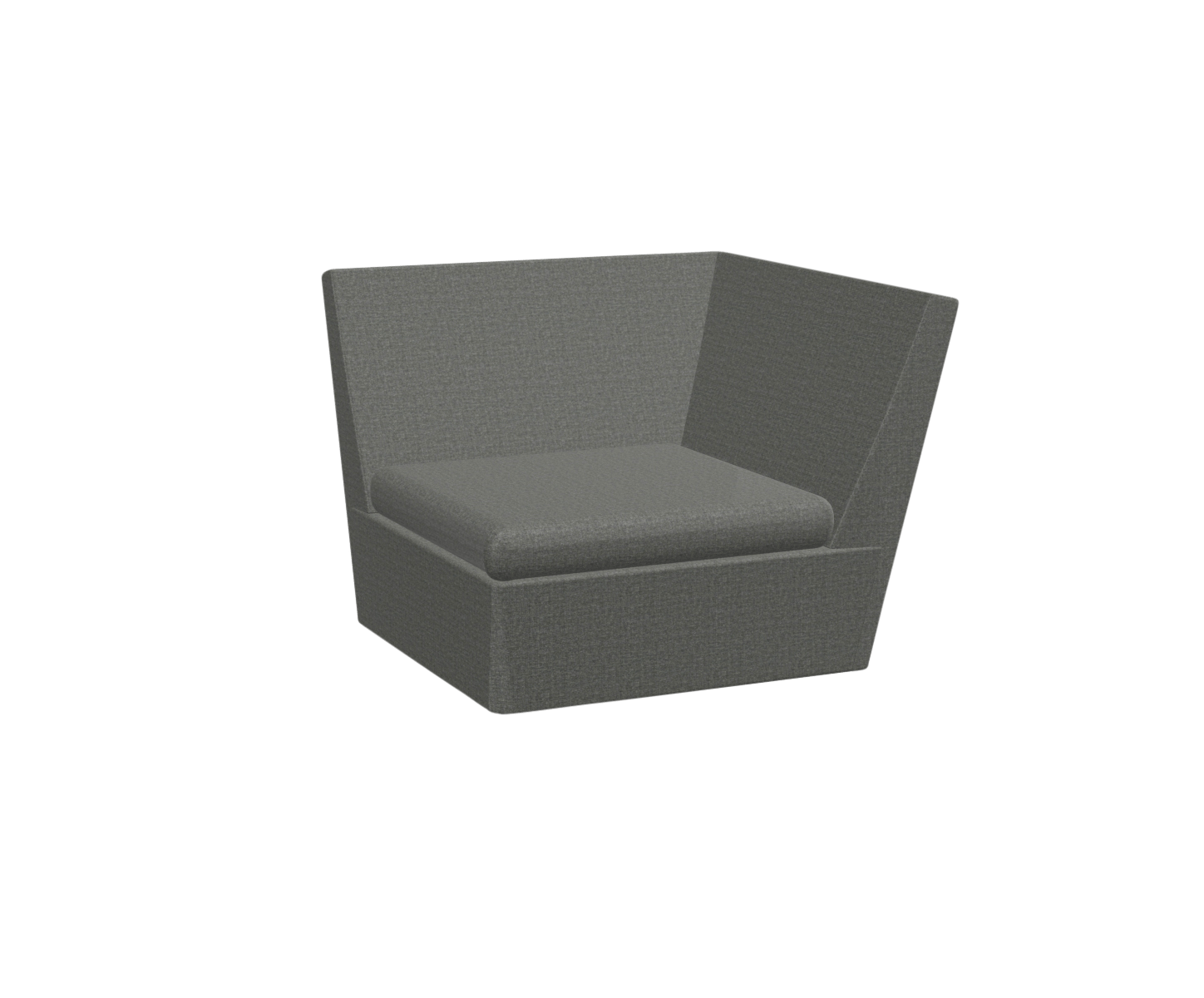 grey corner section of a modular seating sofa