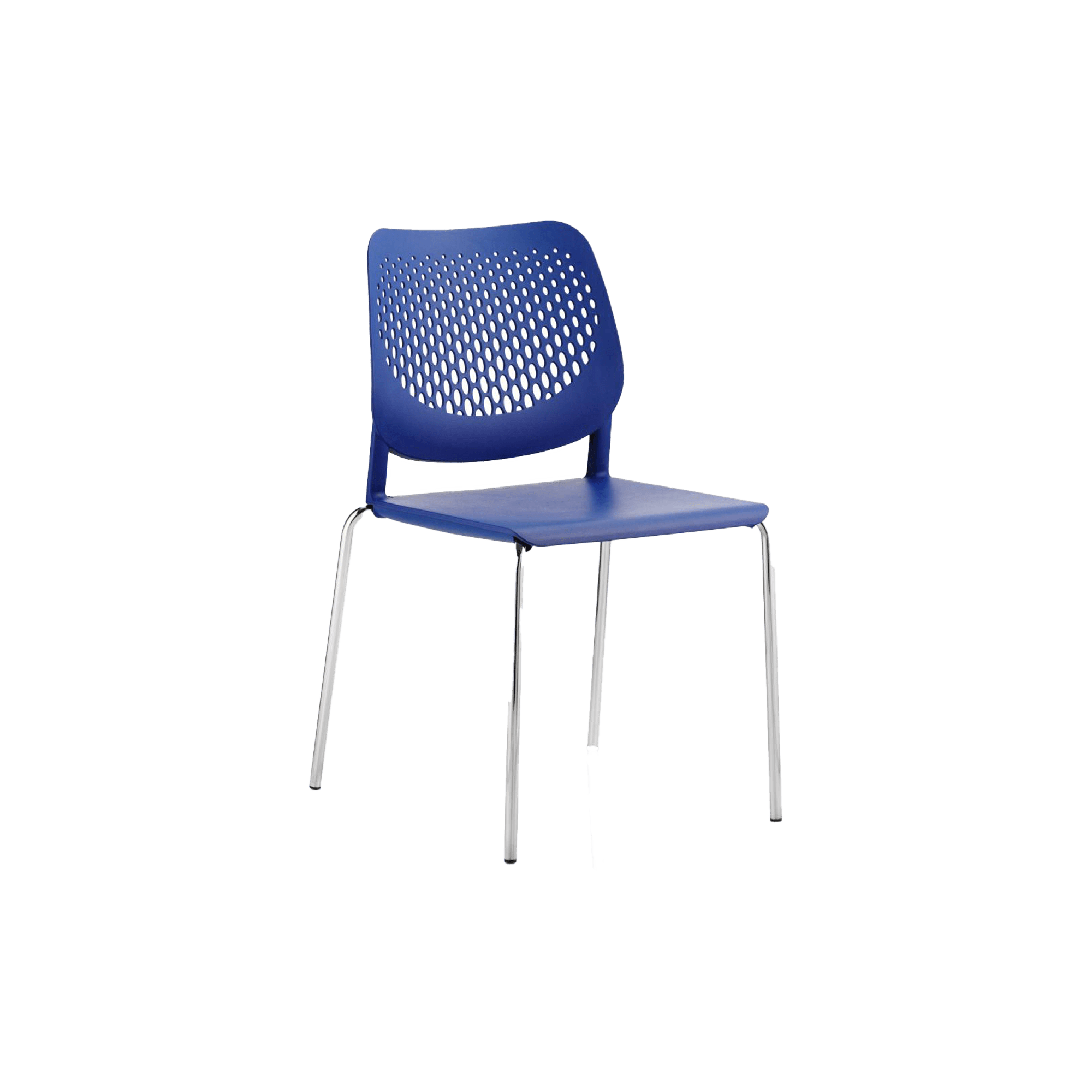 A blue plastic chair