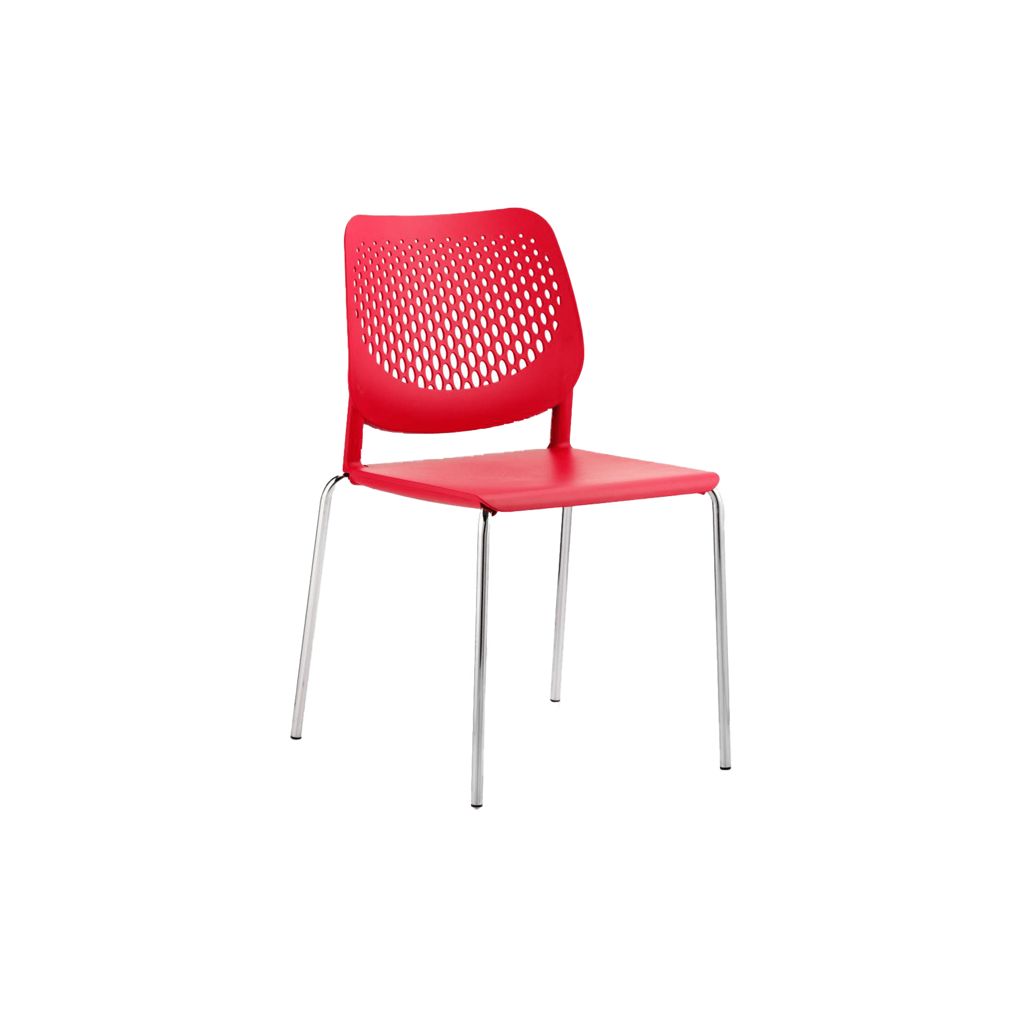 A red plastic chair