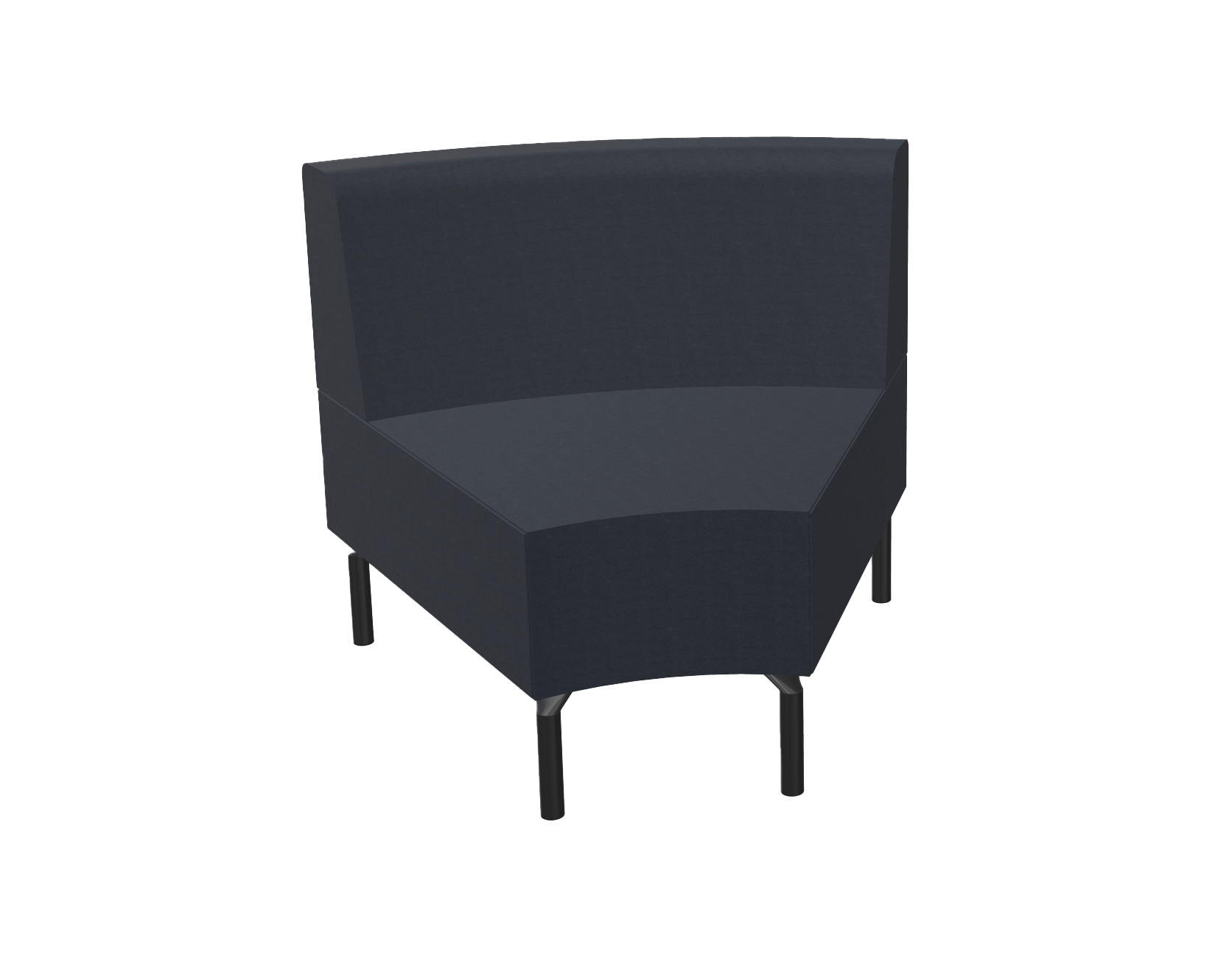 black office sofa linking section