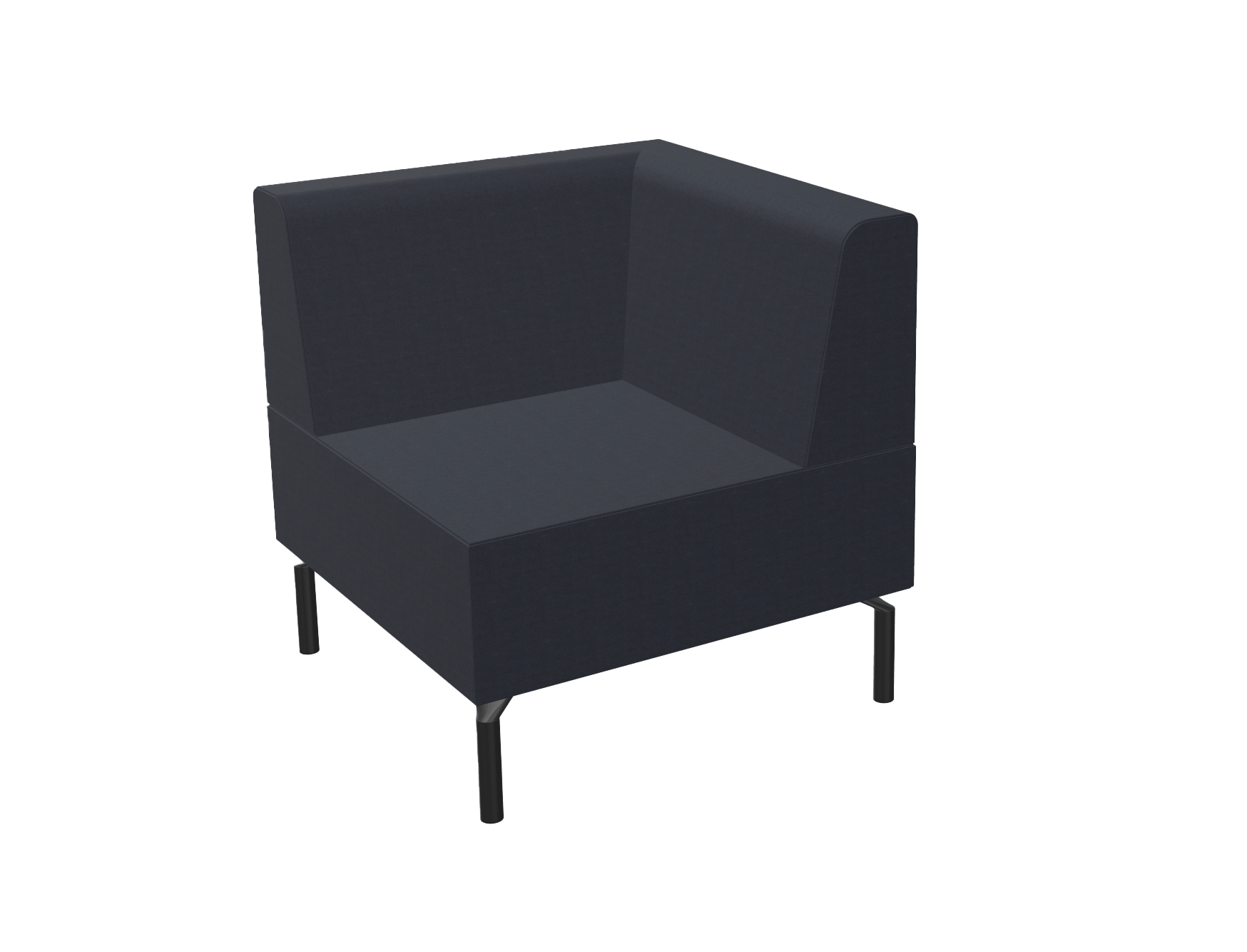 black office sofa corner section