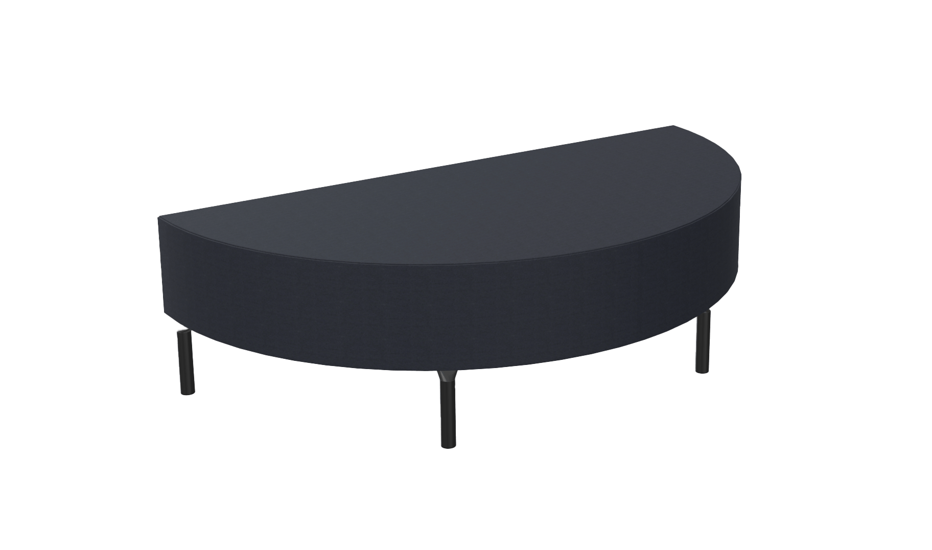 black office sofa semi circular section