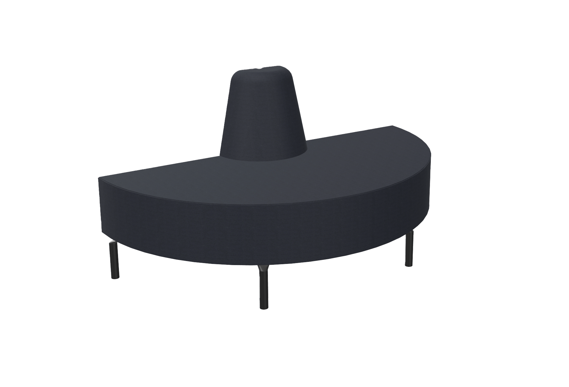 black office sofa end section