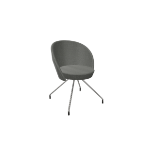grey office chair with chrome legs