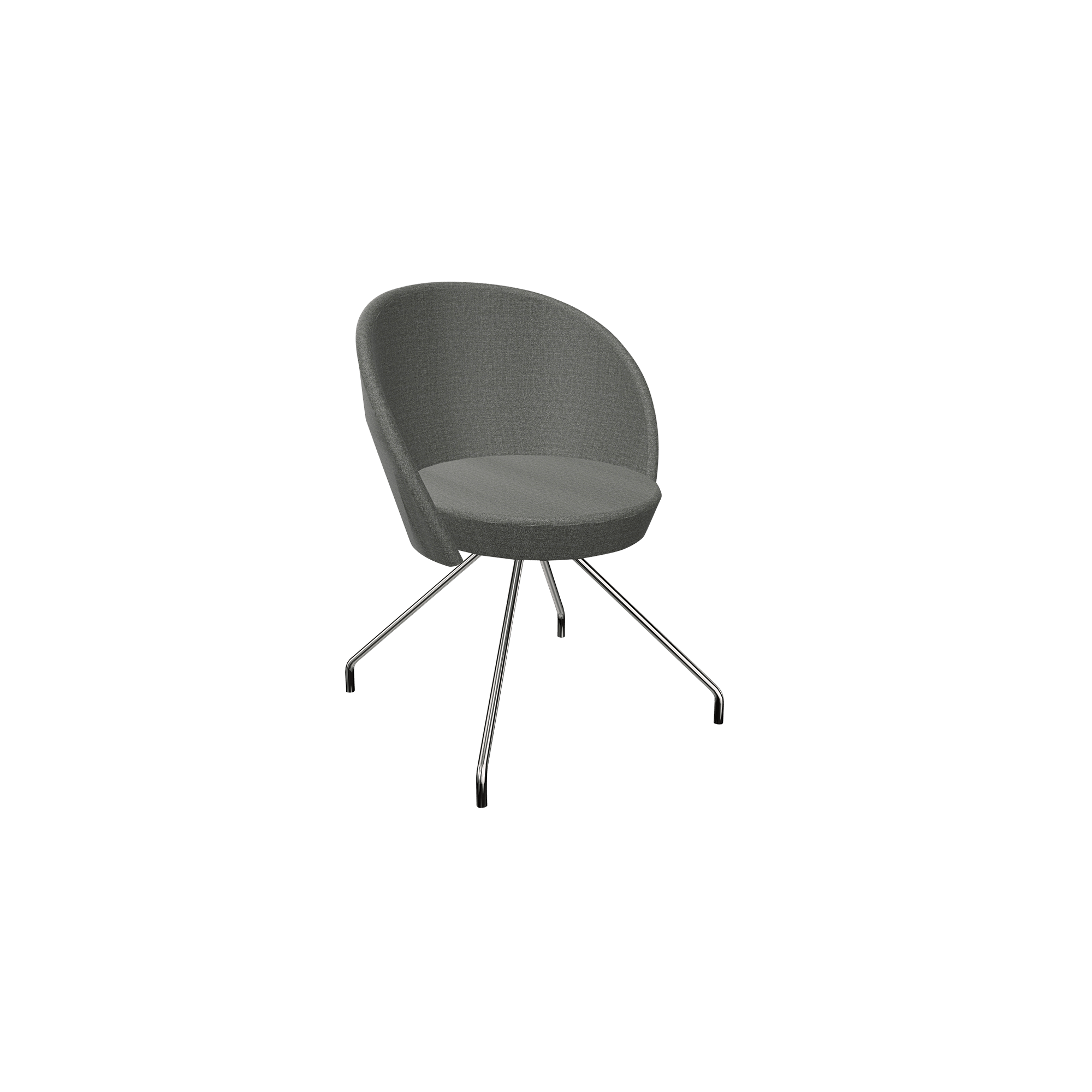 grey office chair with chrome legs