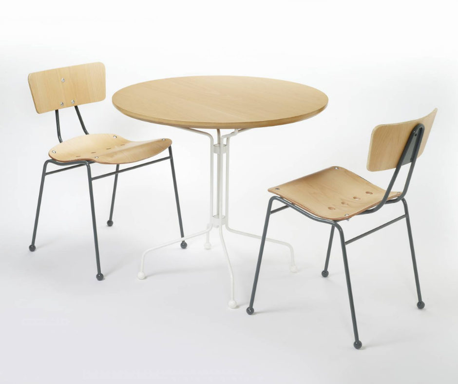 Gazelle Table with Roebuck Chairs from Ernest Race Heritage Collection by Race Furniture