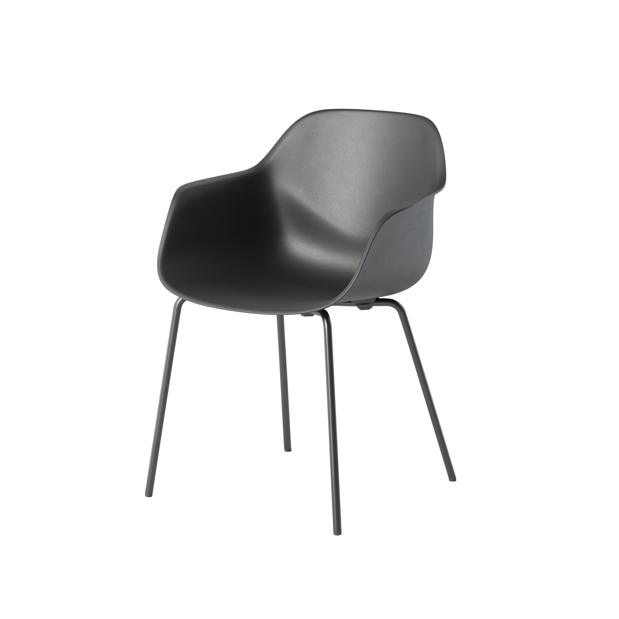 black chair with four black legs