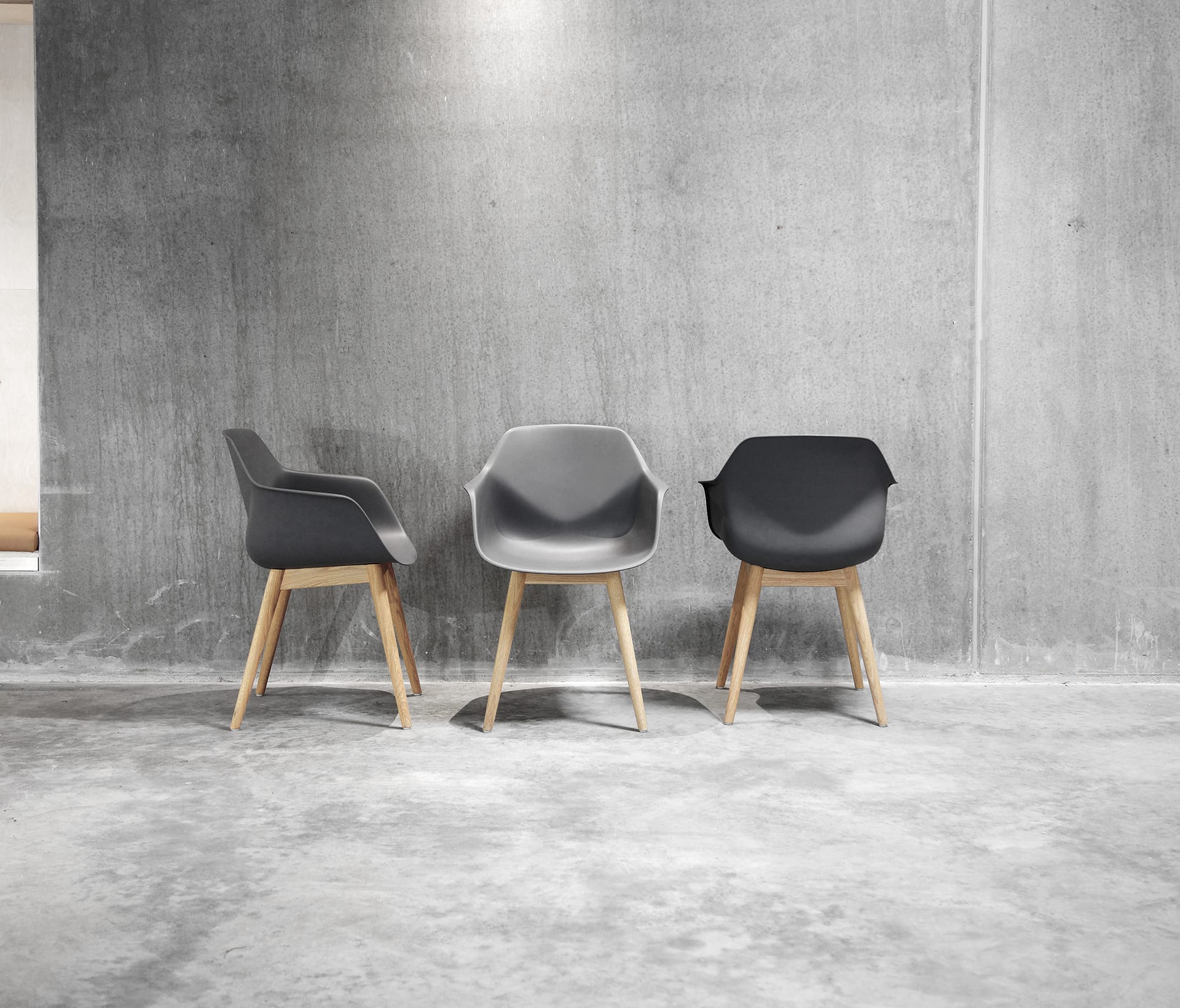 three office desk chairs