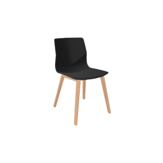 black office chair with four wooden legs
