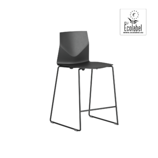black medium height counter chair with two legs