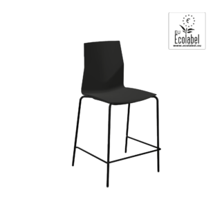 black medium height counter chair with 4 legs