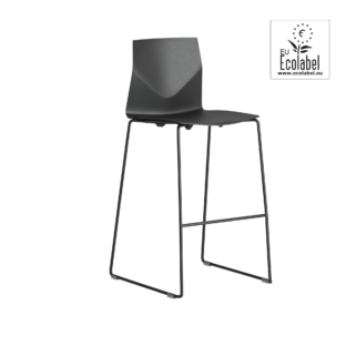 black counter chair with two legs