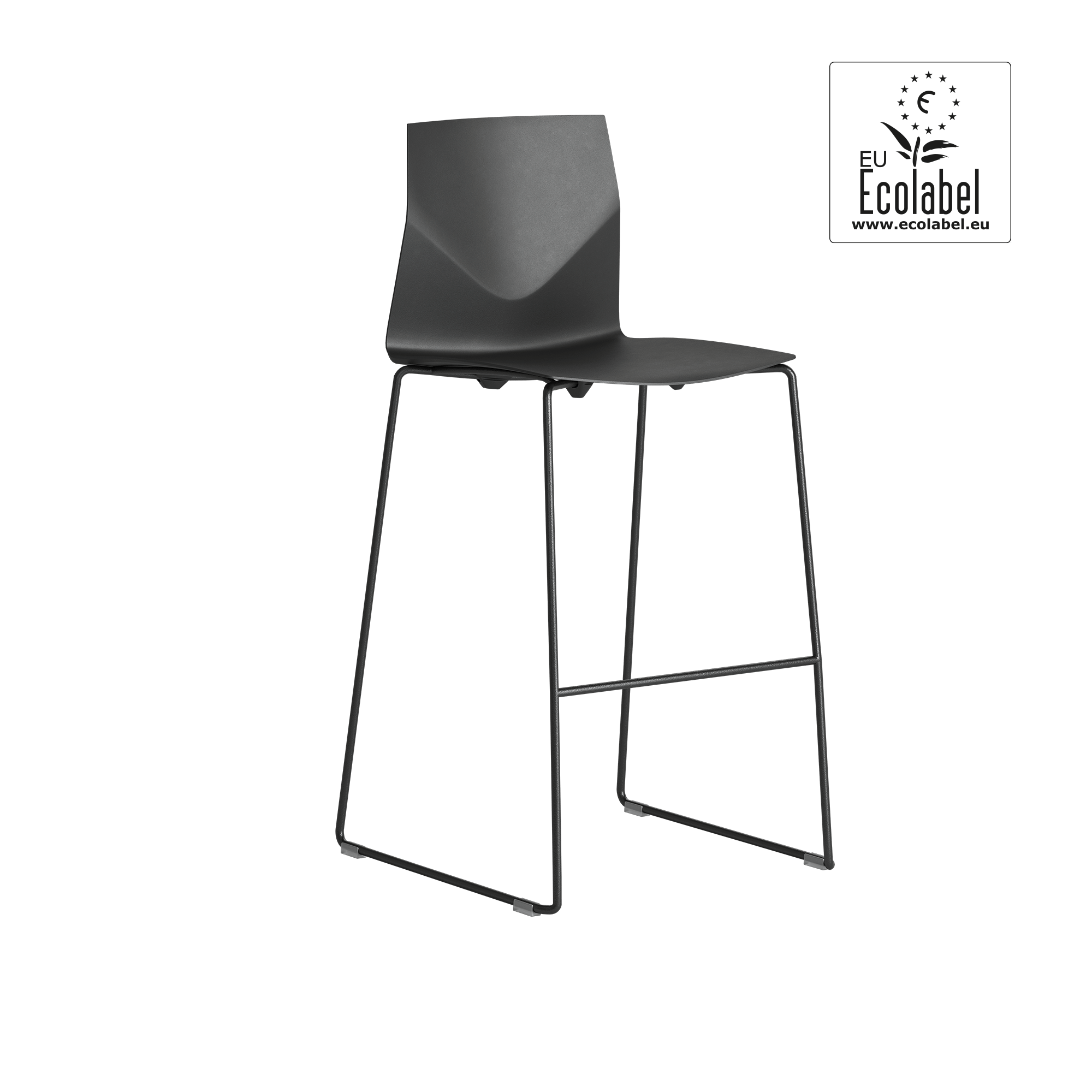 black counter chair with two legs