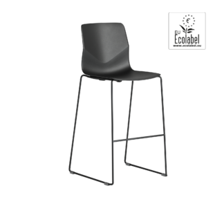 counter chair with 2 legs and black seat