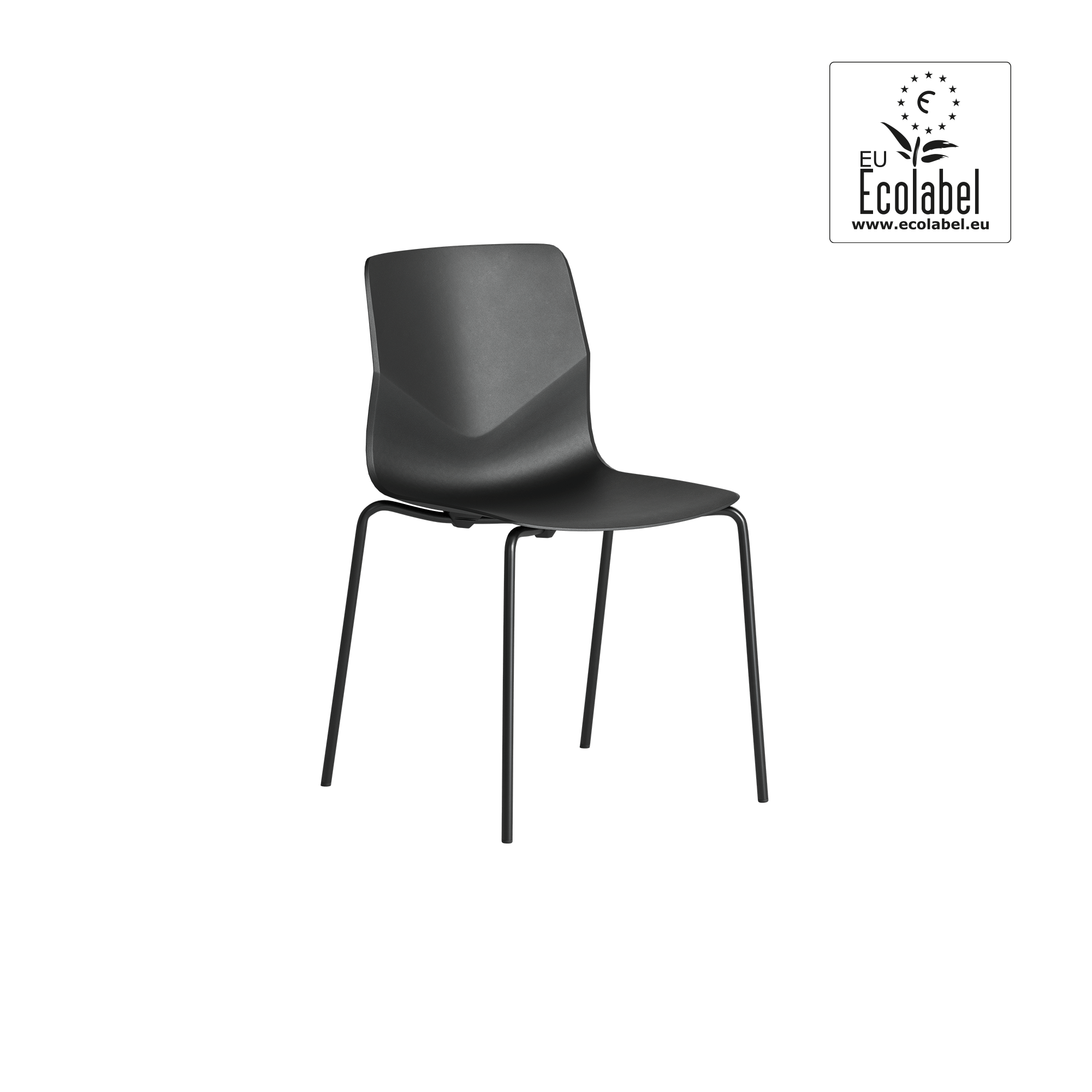 black chair with four legs