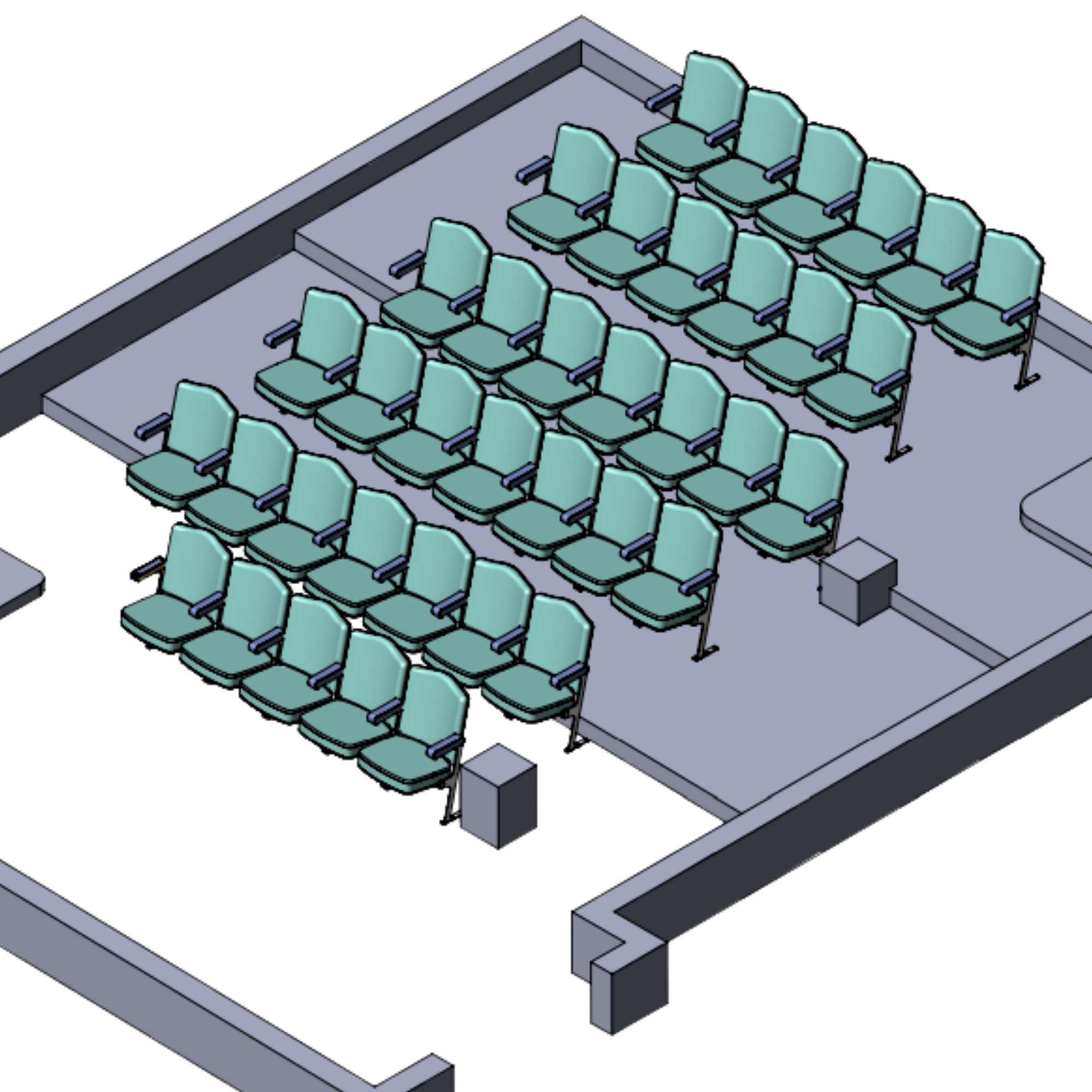 Render of a venue layout using Chavenag