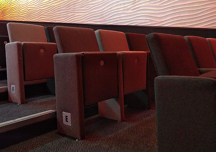 A row of seats in a theater.